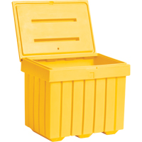 Economy Salt Sand Storage Container, 32" x 23" x 27-1/2", 10 cu. Ft., Yellow NJ451 | Ontario Safety Product