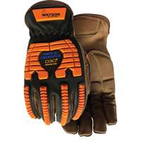 Drill Sergeant Impact Gloves, Large, Grain Leather Palm, Slip-On Cuff Ontario Safety Products