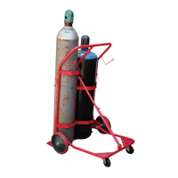 Cylinder Cart, Mold-on Rubber Wheels, 25-1/2"W x 7"L Base, 350 lbs. NKH897 | Ontario Safety Product