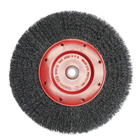 Economy Crimped Wire Wheel Brushes - Narrow Face, 6" Dia., 0.014 Fill, 2" Arbor NU096 | Ontario Safety Product