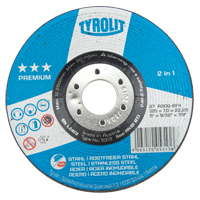 Premium 2-in-1 Grinding Wheel, 5" x 9/32", 7/8" Arbor, Type 27 Ontario Safety Products