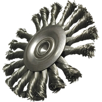 Circular Knotted Wire End Brushes, 3-1/2" Dia., 0.014" Wire Dia., 1/4" Shank Ontario Safety Products