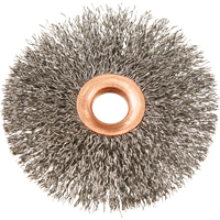 Brosses rotatives &agrave; fils cr&ecirc;p&eacute;s avec moyeu en cuivre 3", 3" dia., Fils 0,012", Arbre 1/2" Ontario Safety Products