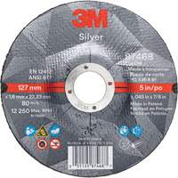 Meule &agrave; tronçonner Silver, 5" x 0,045", Arbre de 7/8", Type 27, C&eacute;ramique, 12250 Tr/min Ontario Safety Products