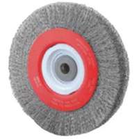 Crimped Bench Wheel, 8" Dia., 0.014" Fill, 1/2"-2 Arbor Ontario Safety Products