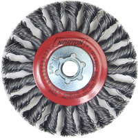 Full Cable Twist Wire Wheel, 4" Dia., 0.02" Fill, 5/8"-11 Arbor, Steel Ontario Safety Products