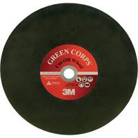 Green Corps Cut Off Wheel, 13-9/10" x 0.118", 1" Arbor, Ceramic, 20000 RPM Ontario Safety Products