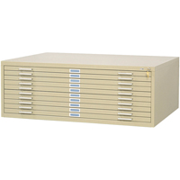 Steel Plan Files, 10 Drawers, 46-3/8" W x 35-3/8" D x 16-1/2" H OA189 | Ontario Safety Product