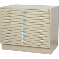 Classeurs en acier pour plans, 10 Tiroirs, 46-3/8" la x 35-3/8" p x 16-1/2" h Ontario Safety Products