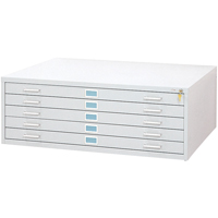Steel Plan Files-5 Drawer, 5 Drawers, 53-3/8" W x 41-3/8" D x 16-1/2" H OB152 | Ontario Safety Product