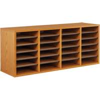 Casier &agrave; compartiments r&eacute;glable pour documentation, Stationnaire, 24 fentes, Bois, 39-1/4" la x 11-3/4" p x 16-1/4" h Ontario Safety Products
