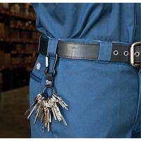 Split Ring Key Holder, Zinc Alloy Metal, 4-1/2" Cable, Carabiner Attachment OK369 | Ontario Safety Product