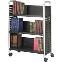 Scoot™ Book Carts, 200 lbs. Capacity, Black, 14-1/4" D x 33" L x 44-1/4" H, Steel ON737 | Ontario Safety Product