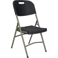 Chaise pliante, Polyéthylène, Noir, Capacité 350 lb OP448 | Ontario Safety Product
