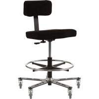 SF130™ Industrial Grade Ergonomic Chair, Sit/Stand, Adjustable, 18" - 23", Vinyl Seat, Black/Grey OP498 | Ontario Safety Product