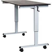 Adjustable Stand-Up Desk, Stand-Alone Desk, 48-1/2" H x 59" W x 29-1/2" D, Black OP531 | Ontario Safety Product