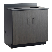Modular Base Cabinet, Melamine, 39" H x 36" W x 25" D, Asian Night/Black Ontario Safety Products