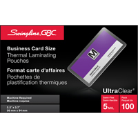 Swingline UltraClear Laminating Business Card Pouches Ontario Safety Products