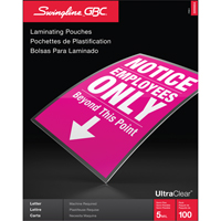Swingline UltraClear Laminating Letter Pouches Ontario Safety Products