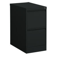 Vertical Filing Cabinet, Steel, 2 Drawers, 15-1/7" W x 25" D x 29" H, Black OP912 | Ontario Safety Product