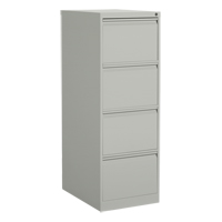 Vertical Filing Cabinet, Steel, 4 Drawers, 18-1/7" W x 25" D x 52" H, Grey OP919 | Ontario Safety Product