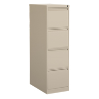 Vertical Filing Cabinet, Steel, 4 Drawers, 15-1/7" W x 25" D x 52" H, Beige OP922 | Ontario Safety Product