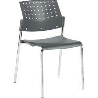 Armless Stacking Chairs, Plastic, 33" High, 300 lbs. Capacity, Grey OP932 | Ontario Safety Product