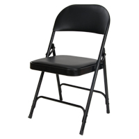 Chaise pliante rembourr&eacute;e en vinyle, Acier, Noir, Capacit&eacute; 300 lb Ontario Safety Products