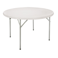 Folding Table, Round, 60" L x 60" W, Polyethylene, White OQ321 | Ontario Safety Product