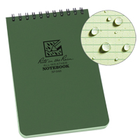 Carnet de notes de poche &agrave; spirale, Couverture souple, Vert, 100 Pages, 4" , 6"  Ontario Safety Products