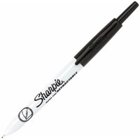 Retractable Permanent Marker, Ultra Fine, Black Ontario Safety Products
