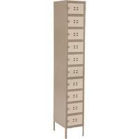 Lockers, 10 -tier, 12" x 18" x 78", Steel, Beige, Welded (Assembled) OQ711 | Ontario Safety Product