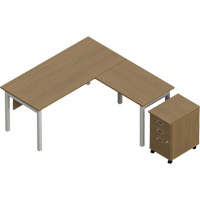Newland "L" Shaped Desk with Pedestal OR448 | Ontario Safety Product