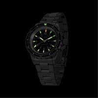 Grande montre automatique de plong&eacute;e avec feuille d'&eacute;rable gris et bracelet en acier inoxydable, Num&eacute;rique, &agrave; piles, 41 mm, Argent Ontario Safety Products