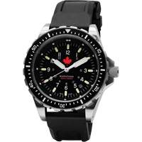 Tr&egrave;s grande montre &agrave; quartz pour plongeur avec feuille d'&eacute;rable rouge, Num&eacute;rique, &agrave; piles, 46 mm, Noir Ontario Safety Products