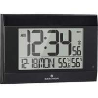 Self-Setting Digital Wall Clock with Auto Backlight, Digital, Battery Operated, Black OR501 | Ontario Safety Product