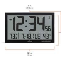 Slim Jumbo Self-Setting Wall Clock, Digital, Battery Operated, White OR503 | Ontario Safety Product