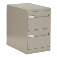 Vertical Filing Cabinet with Recessed Drawer Handles, 2 Drawers, 18.15" W x 26.56" D x 29" H, Beige OTE613 | Ontario Safety Product