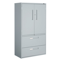 Multi-Stor Cabinet, Steel, 3 Shelves, 65-1/4" H x 36" W x 18" D, Grey OTE784 | Ontario Safety Product