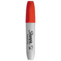 Permanent Marker, Chisel, Red Ontario Safety Products