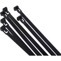 Attache-c&acirc;ble r&eacute;utilisable, Longueur 8", R&eacute;sistance &agrave; la traction 50 lb, Noir Ontario Safety Products