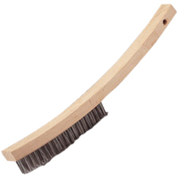 Brosse &agrave; main &agrave; r&eacute;curer &agrave; manche courb&eacute;, Acier inoxydable, 4 x 20 rangs de fils, Longueur 17" Ontario Safety Products