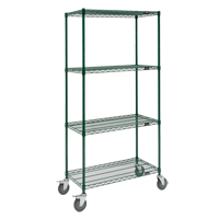 Wire Shelf Cart, Epoxy Finish, 36" x 80" x 18", 800 lbs. Capacity Ontario Safety Products