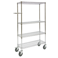 Push Cart, Chrome Plated, 30" x 60" x 14", 800 lbs. Capacity RL914 | Ontario Safety Product