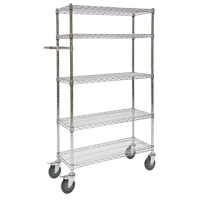 Push Cart, Chrome Plated, 30' x 60" x 14", 800 lbs. Capacity RL918 | Ontario Safety Product