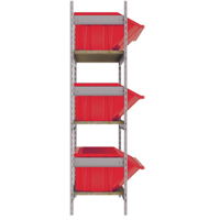 Wide Span Shelving with Jumbo Plastic Bins, Steel, Boltless, 800 lbs. Capacity, 66" W x 60" H x 18" D RL984 | Ontario Safety Product