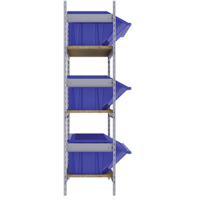 Wide Span Shelving with Jumbo Plastic Bins, Steel, Boltless, 800 lbs. Capacity, 66" W x 60" H x 18" D RL985 | Ontario Safety Product