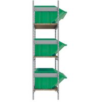 Wide Span Shelving with Jumbo Plastic Bins, Steel, Boltless, 800 lbs. Capacity, 66" W x 60" H x 18" D RL986 | Ontario Safety Product