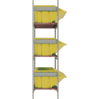 Wide Span Shelving with Jumbo Plastic Bins, Steel, Boltless, 800 lbs. Capacity, 66" W x 60" H x 18" D RL987 | Ontario Safety Product