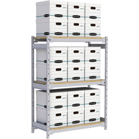 Wide Span Record Storage Shelving, Steel, 3 Shelves, 42" W x 18" D x 60" H RN010 | Ontario Safety Product